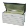 Steel Garden Patio Cushion Chest Tool Cabinet Storage Box Organizer Ivory White