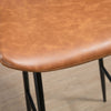 Bar Stools Set of 2, PU Leather Upholstered Kitchen Stools with Back, Footrest