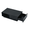 Wooden Coffee Table with Storage Drawer Shelf Sofa Side End Table with LED Light