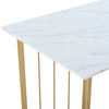 Dining Table with Metal Legs 140 cm Rectangle Marble Effect White Kitchen Table