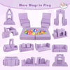 COSTWAY 8-Piece Modular Kids Play Couch Convertible Climb & Crawl Foam-Purple