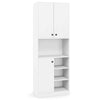 166cm Modern Hutch Cabinet Kitchen Pantry Storage w/Microwave Stand-White