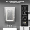 LED Bathroom Mirror Cabinet w/ Shelf Wall Mounted Illuminate Touch Switch Black