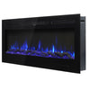 Large 80'' Electric Fireplace Crystal/Log 9 LED Flames Inset/Wall Heater Indoor