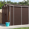 Lechnical Garden Shed Brown 191x470x198 Galvanised Steel,Garden Storage A6S5