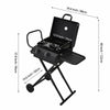 Garden Barbecue Smoker Burner Charcoal Grill Thermometer Outdoor Cooking Folding