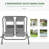 2Seater Garden Swing Outdoor Patio 2Separate Chairs Handrails Removable Canopy