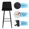 Set of 2 Velvet Chairs High Back Bar Stools Footrest Backrest Metal Legs Pub