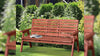 Convertable 3-Seater Wood Bench Table Garden w/ Armrests Orange