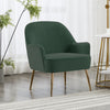 Vintage Green Velvet Upholstered Accent Tub Chair Bedroom Armchair Lounge Sofa