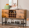 Drink Bar Cabinet Modern Sideboard Wine Rack Cupboard Bottle Storage Unit Brown