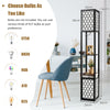 Floor Lamp with Shelves 2 Layers Wooden Shelf Tall Standing Light