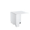 Mobile White Folding Dining Table Drop Leaf Rolling Desk with 2 Storage Shelves