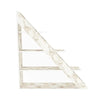 4-Tier Marble Effect Corner Shelf – Modern Geometric Ladder Bookcase