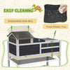 Wooden Tortoise House w/ Adjustable Lamp Holder, Removable Main House - Grey
