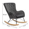 High Back Rocking Armchair Sofa Velvet Linen Solid Wood Swing Lounge Chair Seat