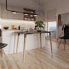 Dining Table 110cm Rectangular Scandi Modern Kitchen Living Room Black Wood Home