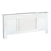 Extendable Radiator Cover Cabinet Shelving Slatted Design MDF White Home Office