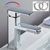Durable Bathroom Taps Mixer Basin Tap Square Wash Sink Mono Lever Chrome Modern