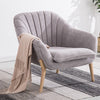 Upholstered Soft Fabric Armchair Oyster Lounge Tub Chair Single Sofa Living Room