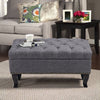Vintage Padded Bench Stool Footstool Chair Rectangle Seat Studded Buttoned Stand