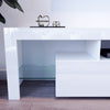 TV Stand White Modern Entertainment Units Living Room 2 Drawers with LED Lights