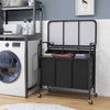 Rolling Laundry Basket Clothes Storage Laundry Hamper-Grey