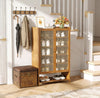 Shoe Rack Shoe Storage Cabinet Rattan Wood Stand Cupboard Unit Organiser 2 Doors