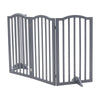 3/4 Panels Folding Pet Gate Freestanding Wooden Dog Fence Safety Barrier Divider