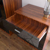 High Gloss Chest of Draws Bedroom Furniture Set Black&Walnut Hallway Storage