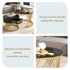 Set of 2 MDF Round Nesting Coffee Table Side Table with 1 Drawer, Black