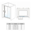 Black Shower Enclosure And Tray Sliding Door Wet Room Cubicle 8mm Nano Glass