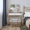 Mondeer LED Dressing Table Vanity Set with Adjustable Light& Mirror Padded Stool