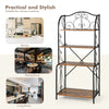 4-Tier Industrial Storage Organizer Display Stand Kitchen Baker Rack Open Shelf