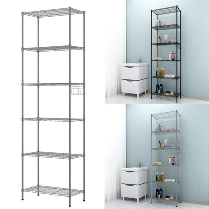 6 Tier Shelf Shelving Units Multipurpose Metal Storage Rack Wire Organisation