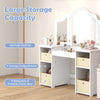 Kids Vanity Table & Chair Set 2-in-1 Princess Pretend Play Makeup Vanity Desk
