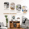 Buffet Storage Cabinet w/Detachable 9-Bottle Wine Rack & 2 Door Cabinets-Coffee