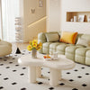 Modern White Coffee Table Irregular Cloud-Shaped Coffee Table for Living Room