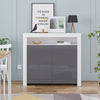 High Gloss 2 Doors Matt Body Sideboard Cupboard Kitchen Buffet Cabinet with LED
