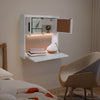 Wall-mounted Computer Desk with Light Folding Laptop Floating Dressing Table