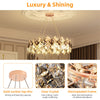 Large Diamond Crystal Chandelier Ceiling Pendant Hanging Light Illuminated Hall
