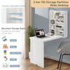 Foldable Floating Desk w/ 3-tier Tilt Storage Partition Wall Mounted Desk