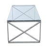 Tempered Glass Tea Coffee Table Rectangular Living Room End Table Chrome Base UK