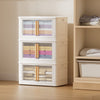 Large Size 3pcs Foldable Storage Stackable Box Home Clothes Organizer Cabinet