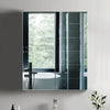 White Bathroom Cabinet Mirrored Surface 2 Doors 3 Shelves Wall Mounted Storage