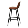 2 Pcs Breakfast Bar Stools Faux Leather Pub Chairs High Legs Padded Dining Room