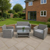 Rattan Garden Furniture 4 Seater Sofa Set Grey Outdoor Patio Lounge Coffee Table
