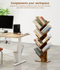 Tree Bookshelf 9 Tier Free Standing Tree Wood Shape Desk Bookcase Display Rack