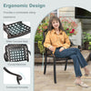 Set of 2 Cast Aluminum Patio Chairs Stackable Outdoor Dining Chairs with Armrest