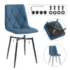 6X Dining Chairs Set Faux Suede Leather Padded Seat Metal Legs Kitchen Office